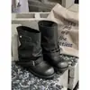 Botas de Moda Otoño/Invierno 2026, Botas tipo Martin, Botas de Media Caña, Botas de Suela Gruesa, Botas para Mujer con Hebilla, Punta Redonda y Tacón Grueso, Botas para Pantalón
