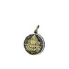 Colgante de Plata de Ley S925 Vintage Amarillo Dios de la Riqueza Estilo Tibetano Vajra Doble Cara Colgante de Collar Unisex de Gama Alta Versátil