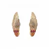 Aretes Geométricos de Círculo C de Colores~Zirconia de Lujo Ligero, Aretes Personalizados y Exagerados Estilo Europeo y Americano, Accesorios para Orejas de Gama Alta de Nicho