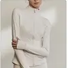 Chaqueta Deportiva de Otoño para Mujer Cuello Alto Cremallera Adelgazante Ropa de Yoga Correr Ciclismo Ropa de Fitness Top de Entrenamiento Profesional