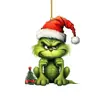 Decoración Popular Navideña Transfronteriza Grinch Bebé Colgante Decoración Árbol de Navidad Colgante Acrílico Plano Pequeño Colgante