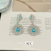 Artesanato Pesado Micro-Incustado Zircônia Palácio Temperamento Retrô Brinco de Franja Gota d'Água 2025 Novo Brinco Exquisito de Luxo Leve
