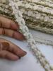 Bolso Nini de Flor Gruesa Blanca Seda Dorada Estilo Fragante Ropa DIY Prenda Cuello Cuello Tapeta Cinturón Tejido Accesorios de Encaje