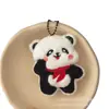 Llavero de Peluche con Pajarita, Oso Panda Gato, Llavero de Muñeco Oso, Colgante para Bolso, Pasador, Accesorios para Ropa