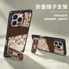 Funda floral vintage adecuada para Apple 17pm, iPhone 15 con cordón en las cuatro esquinas, 14 con soporte de espejo, 16 silicona, 18