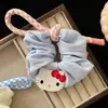 Scrunchie de Corda Bege com Laço Novo Estilo Coreano Simples Versátil Prendedor de Rabo de Cavalo Acessório de Cabelo Atacado