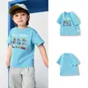 Ropa Infantil Balabala Camiseta Infantil de Algodón Puro Mangas Cortas para Niños Ropa Nueva Primavera y Verano 2025 Absorbe la Humedad y de Secado Rápido Moderna
