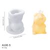 Molde de silicona para velas con forma de conejo, diseño de gatito y unicornio en 3D, ideal para aromaterapia, con forma de gota de yeso.