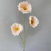 Paisagismo com Flores Artificiais Papoula de Três Cabeças Transfronteiriço Pode Ser Enviado Flores Artificiais Flores de Seda Materiais para Arranjo de Flores Artificiais Flores para Casamento Atacado