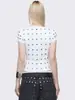 Camiseta de Manga Corta con Decoración Metálica Estilo Nuevo 2026 para Mujer, Camiseta Básica Ajustada de Primavera de Nicho, Versátil Ropa Exterior e Interior Moda para Mujer