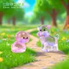 Nuevo producto transfronterizo: figuras luminosas de cachorros lindas, mini decoraciones adorables, adornos para manualidades, accesorios para colgar y figuras de paisajes en miniatura