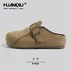 Zapatos Birkenstock de Moda Global para Mujer 2025 Nuevas Botas de Nieve Gruesas Forradas de Lana Calientes Zapatos de Algodón sin Cordones