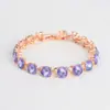 Pulseira de Alta Qualidade Pulseira de Cristal Azul Pulseira Europeia e Americana Acessível Luxo Elegante Estilo Frio Pulseira de Liga Leve Feminina Fábrica Atacado