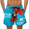 Pantalones de Playa para Hombre 2022 Divertidos con Estampado 3D de Cabeza de Pavo Bañador Pantalones de Playa Divertidos con Estampado de Plátano Pantalones Cortos Europeos y Americanos
