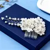 Pente de Cabelo com Flor de Seda, Acessórios de Cabelo com Flores, Lindo Vestido de Casamento, Acessórios de Pente de Cabelo, Adorno de Cabeça para Noiva, Novo Estilo de Casamento