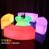 En stock taburete de bar LED luminoso control remoto cambio de color taburete curvo KTV creativo moderno plástico taburete de bar luminoso