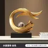 Pintura de Arena Fluyente de Viento y Agua Adorno para Gabinete de Vino Sala de Estar Lujo Ligero Oficina Decoración para Mueble de TV Regalo de Inauguración