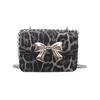 Mini Bolso Cuadrado con Lazo Pequeño 2025 Nueva Tendencia Otoño Retro Mini Cadena Estampado de Leopardo Bolso de Hombro Cruzado