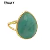 WT-R505 piedra natural con brillo Piedra Ojo de Tigre piedra color amatista anillo bañado en oro de 18K accesorios para regalo de vacaciones