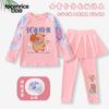 Nuevo Traje de Baño Kapibala para Niñas, Conjunto de Dos Piezas con Pantalones Largos de Manga Larga, Secado Rápido, Protección Solar, Traje de Baño para Niñas