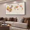 Mapa del Mundo de China Pintura con Luz LED Entrada de Oficina Estudio Pintura Decorativa Horizontal Sala de Estar Sala de Conferencias Pintura Grande