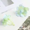 Flores Artificiais de Hortênsia de 4 Galhos em Cores de Outono, Pequena Caixa de Flores de Hortênsia, Decoração de Presente, Arranjo Floral, Materiais DIY, Pétalas
