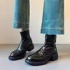 Botines Casuales de Suela Blanda para Mujer, Botines Chelsea de Piel Genuina con Tacón Grueso y Punta Redonda, Botas Versátiles para Ropa de Trabajo, Nuevo Estilo Invierno 2025