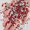 Pedras de Strass Vermelhas Chinesas para Nail Art Pacote Misto Mini Tamanho Pequeno Formato de Coração Formato Navette Strass Vermelhos para Unhas de Base Plana Atacado