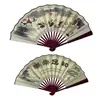 Leque Dobrável Personalizado Estilo Vintage com Impressão Dupla Face, Adereço para Foto Hanfu, Leque Dobrável para Presente Corporativo
