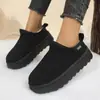 Botas de Neve Plus Size para Mulheres 2025 Novo Pelo Integrado Curto Neve Algodão Antiderrapante Pão Algodão Sapatos de Solado Grosso Sapatos Peludos