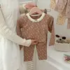 Oferta especial por volumen: Conjunto de ropa de otoño y ropa de casa para niños Green Bol, estilo otoño, estampado de dibujos animados, lindo, amigable con la piel, algodón Lycra
