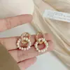 Brincos Geométricos de Metal com Pérolas de Água Doce Irregulares, Brincos Únicos de Nicho, Brincos de Tarraxa Elegantes com Pérolas de Água Doce, Acessórios de Orelha da Moda
