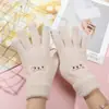 Luvas Quentes de Inverno para Estudantes Versão Coreana Fofas Femininas de Veludo Espessadas para Ciclismo Cinco Dedos Touch Screen Luvas à Prova de Frio Atacado