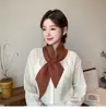 Cachecol de Pescoço Feminino Cor Lisa Estilo Coreano Ins 2024 Inverno Versátil Decorativo Quente Moda Cachecol de Lã Tricotado