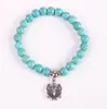Pulsera Turquesa Transfronteriza Europea y Americana Accesorios de Tortuga de Playa Pulsera de Playa con Cuentas Turquesa Azul 8.6% Mayoreo