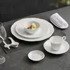 Juego de Cuenco y Plato de Porcelana Blanca Dehua de Fábrica, Cuenco de Arroz de Encaje de Gama Alta, Juego de Vajilla Comercial para Hotel de Una Persona