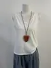 Ropa Exterior Algodón Copo de Nieve Cuello en U Delgado Chaleco Casual para Mujer Cubre Pecho Top Base sin Mangas de Tirante para Primavera y Verano