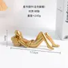 Conjunto Criativo Nórdico Pequeno "O Silêncio é de Ouro" com Três Esculturas Abstratas de Resina, Decorações Vintage para Sala de Estar