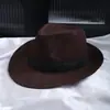 Sombrero de Jazz Xu Wenqiang del Malecón de Shanghái, Sombrero de Agente Secreto, Sombrero para Actuación en Escenario, Versátil Sombrero de Lana de Ala Ancha para Mujer, Moderno