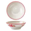 Vajilla de Cerámica Nostálgica, Plato Rojo Doble Felicidad para Hot Pot de Chongqing, Bol Palacio de Nueve Compartimentos, Bol de Postre Antiguo, Bol Pequeño de Vino de Taberna