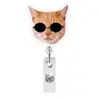 Chaveiro Cordão de Enfermagem Acrílico Crachá de Identificação de Médico Giratório Retrátil Fácil de Usar Gato Emoji Rolo
