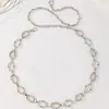 Cadena para el Cuerpo de Estilo Europeo y Americano Transfronteriza de Nicho con Hebilla de Círculo Metálico Cadena de Cintura, Accesorio de Vestido Decorativo Versátil Simple y Elegante