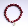 Pulseira de cinábrio com acessórios de Prata s925 Santo Padroeiro moda simples joia pulseira temperamento masculino e feminino