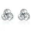 Pendientes Populares Transfronterizos de Circonita, Pendientes de Seis Garras, Moissanita en Forma de Corazón, Pendientes Geométricos en Forma de Corazón Estilo Europeo y Americano Simulados, Venta al por Mayor desde el Fabricante