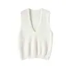 Suéter de cachemira cepillada, chaleco de punto de cuello redondo, capa base cálida, chaleco sin mangas, camiseta base versátil, chaleco suéter