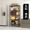 Estante de Almacenamiento de Cocina de Pie de Múltiples Capas para el Hogar, Estante de Almacenamiento con Ruedas Desmontable, Estante Plegable de Almacenamiento sin Instalación