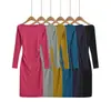 26093-26 Otoño estilo coreano un hombro cuello diagonal color macarrón corte ajustado bodycon Rachel vestido largo