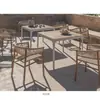 Jardim de Pátio Externo Café Terraço Cadeira de Plástico Madeira Rattan Conjunto de Cinco Peças Mesa e Cadeira de Rattan Varanda Conjunto de Mesa e Cadeira de Jantar Externo