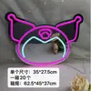 Lindo Sanrio Kuromi Luz de Atmósfera de Neón USB 5V Espejo de Escritorio para el Hogar Mesa Espejo de Maquillaje con Luz