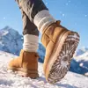 Pantuflas de invierno para mujer, nuevo estilo 2026, para usar en exteriores, de felpa, con suela gruesa, antideslizantes, forradas de polar, cálidas botas de nieve